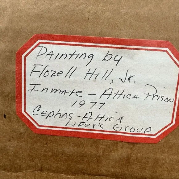 Vintage 1977 Attica Prison Inmate Folk Art Hand Painted Glass Jesus Crucifixion - Picture 14 of 16